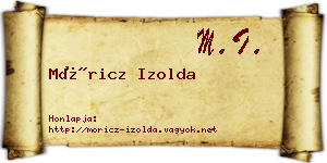 Móricz Izolda névjegykártya
